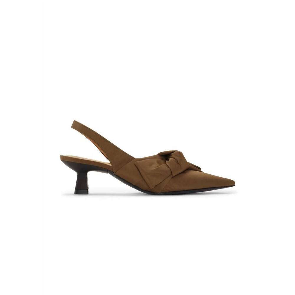 NEW GANNI women's bow kitten heel in chicory coffee - Picture 3 of 5
